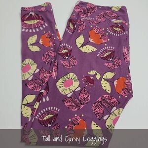 LuLaRoe TC Leggings Floral Purple NEW